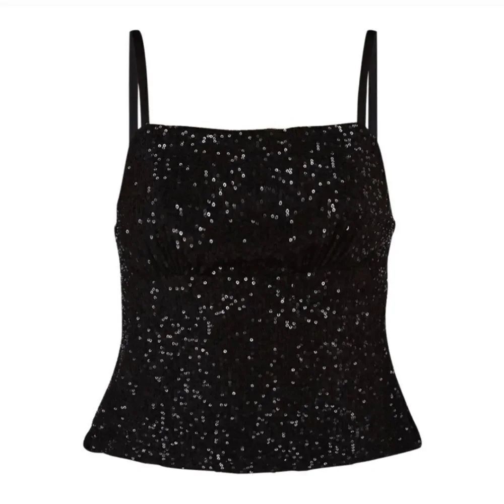 No Boundaries Black Sequin Cami Top